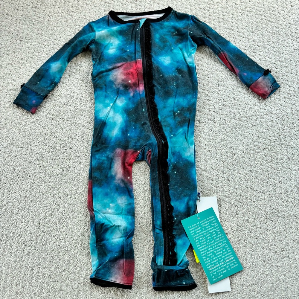 Kickee pants bamboo Galaxy Print Kids One Piece pajamas